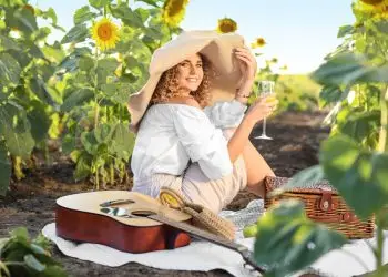 Пикник среди подсолнухов и лаванды